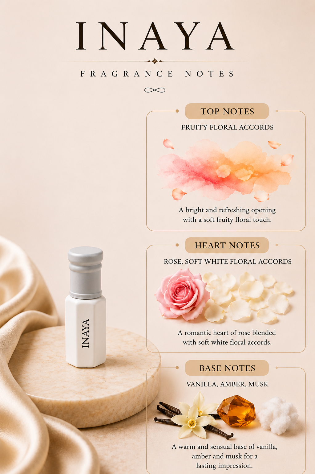 Inaya Attar Oil | Rose, Vanilla & Musk Perfume Oil - 6ml