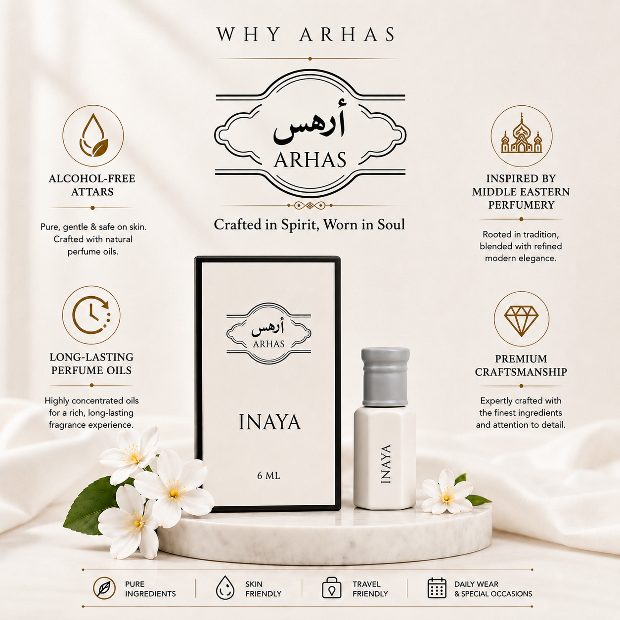 Inaya Attar Oil | Rose, Vanilla & Musk Perfume Oil - 6ml