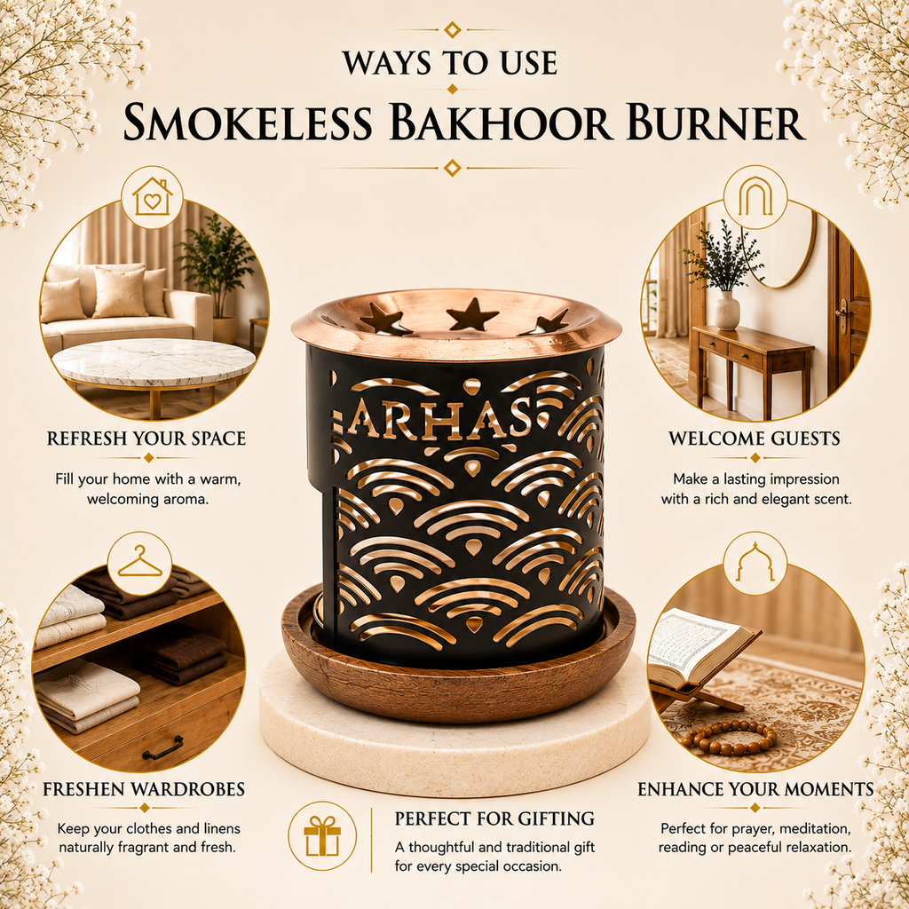 Smokeless Bakhoor Burner | Decorative Tealight Mabkhara