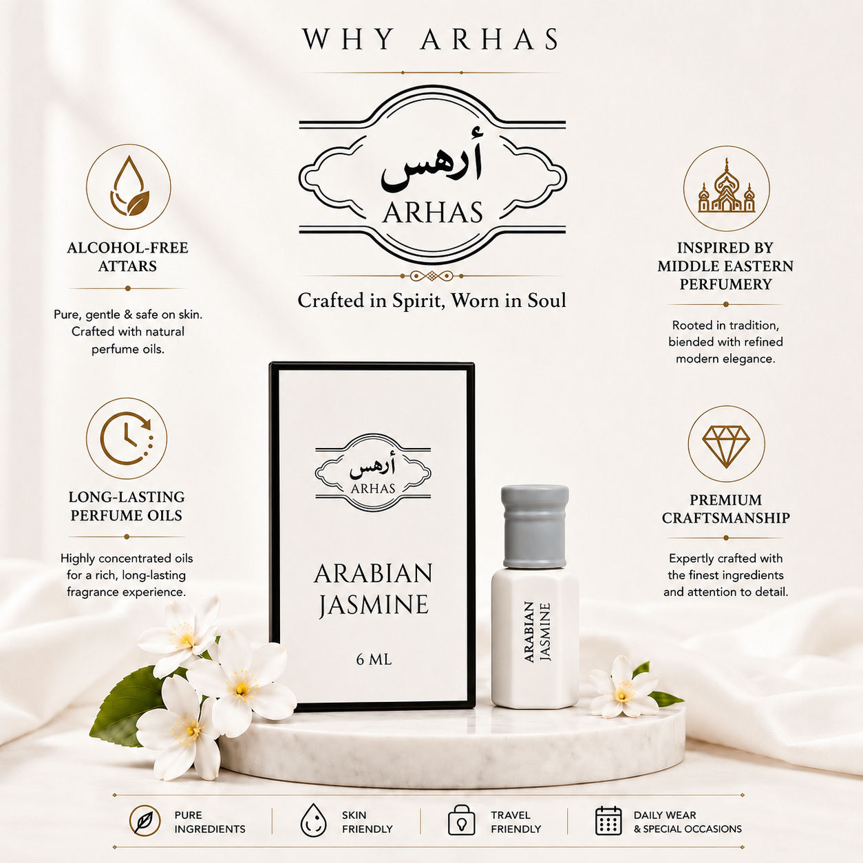 Arabian Jasmine Attar Oil | Mogra Jasmine Perfume Oil - 6ml