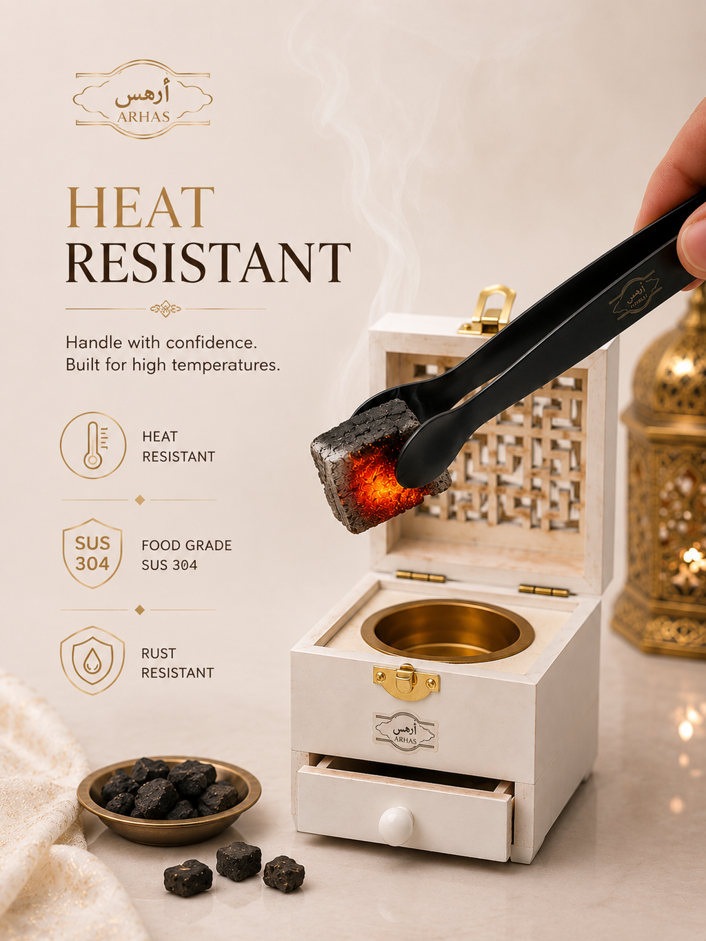 Bakhoor Charcoal Tong | Stainless Steel Incense Tool
