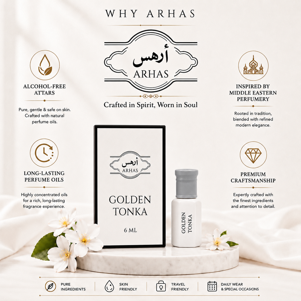 Golden Tonka Attar Oil | Tonka Bean & Vanilla Perfume Oil - 6ml