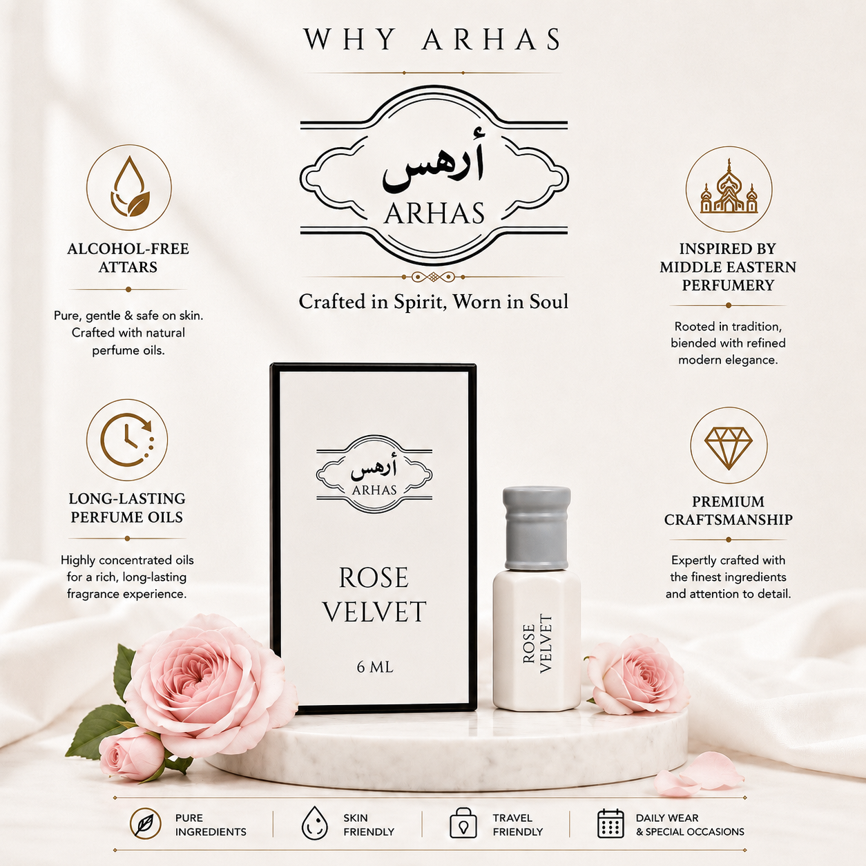 Rose Velvet Attar Oil | Classic Indian Rose Perfume Oil - 6ml