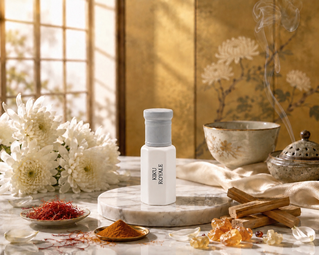 Kiku Royale Attar Oil | Saffron & Sandalwood Perfume Oil - 6ml